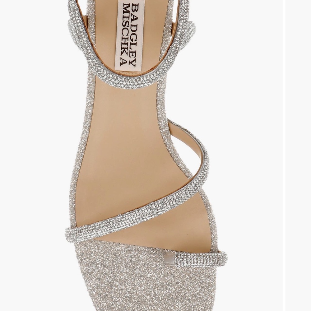 Sparkly Silver Sandals by Badgley Mischka - Picture 2 of 2